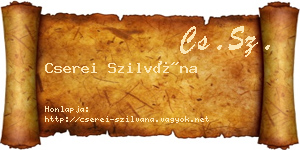 Cserei Szilvána névjegykártya